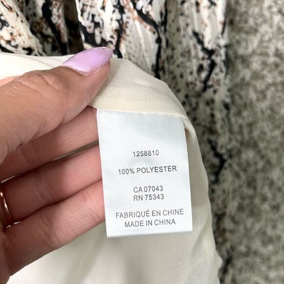 Joie Top Women’s XS Snake Print Long Balloon Sleeve Button Down with Tie Bow - Picture 6 of 6